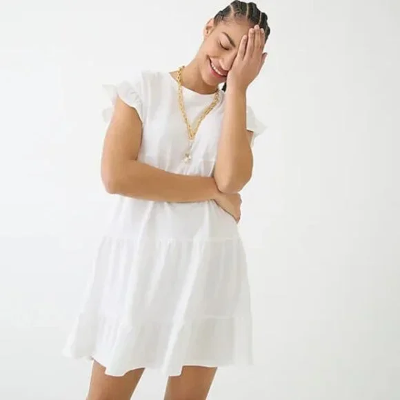 J. Crew | Dresses | Jcrew Brokenin Jersey Tiered Mini Dress | Poshmark
